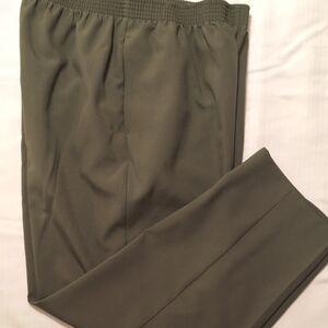Bon Worth Olive Green Pleated Slacks